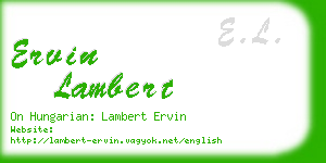 ervin lambert business card